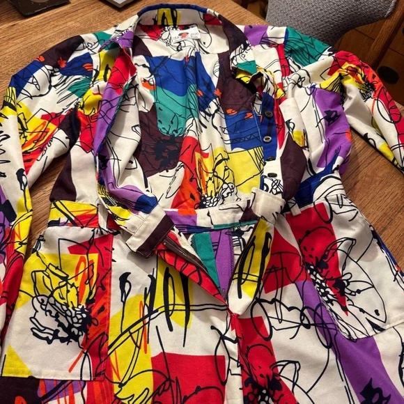 Lisa 2020 Graphic Art Print Jumpsuit | Bold Pop Art Colorful | Size L / XL - Picture 3 of 10